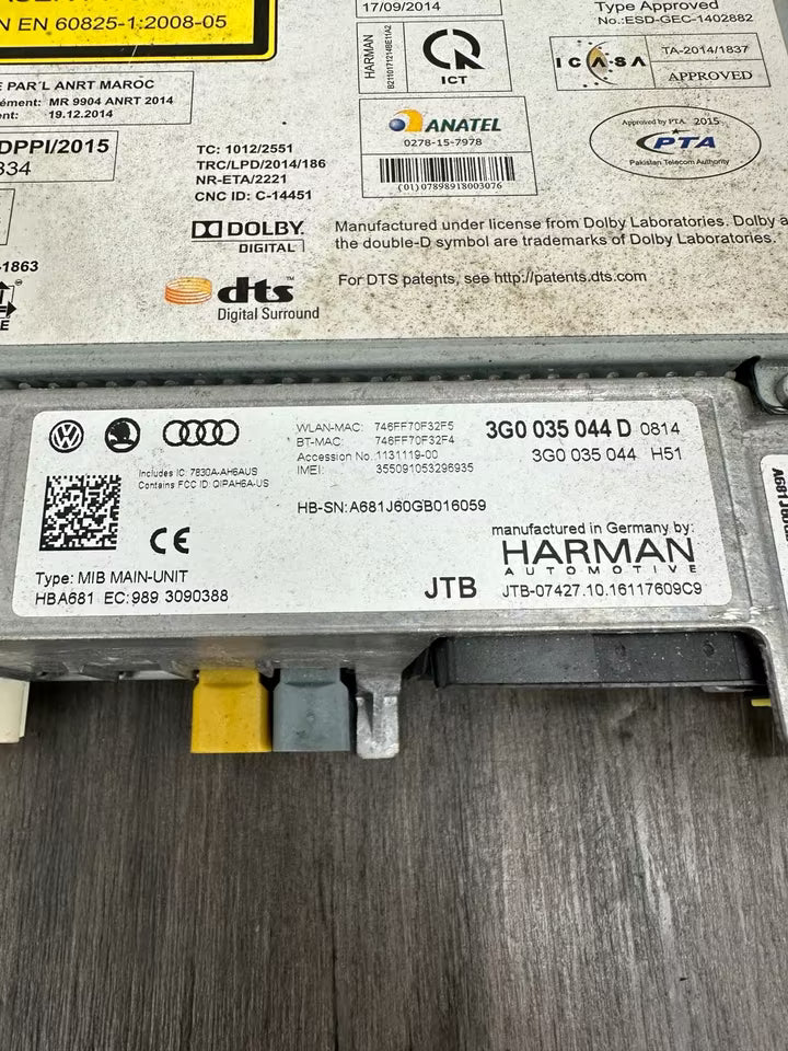 3G0035044D Discover Pro MIB 2 Infotainment Navi Vw Golf VII 7 5G