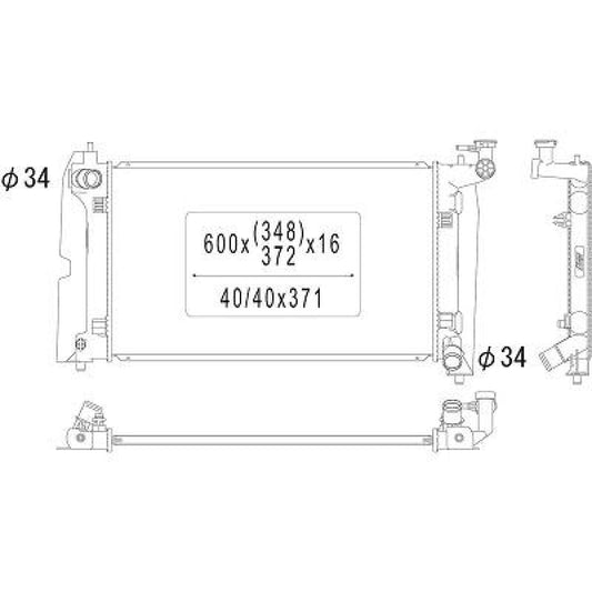 164000D200 Kühler Motorkühlung für TOYOTA COROLLA 01/2002 DCM3232