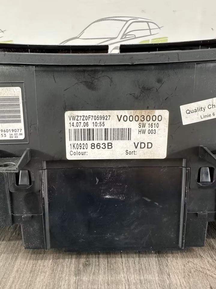 1K0920863B Tacho Kombiinstrument Vw Golf V 5 1K 5M Jetta 1,9 Tdi