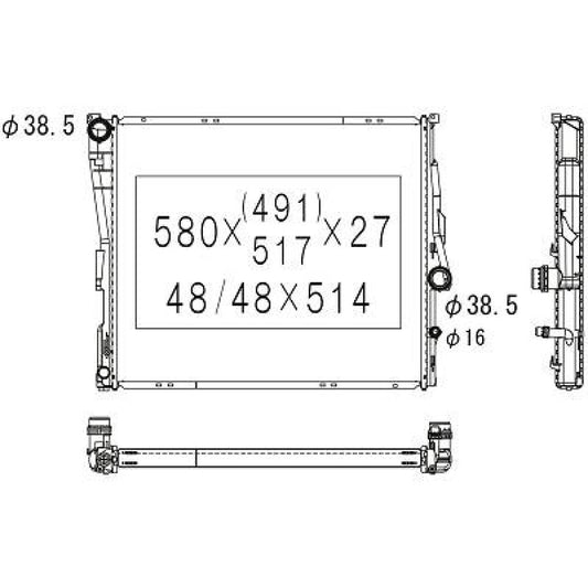 17113415693 Kühler Motorkühlung für BMW X3 E83 09/2006->> DCM1586