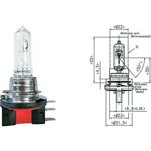 nan H15 12V 55/15W PGJ23t-1 H15 Glühlampe      Halogen LID10021