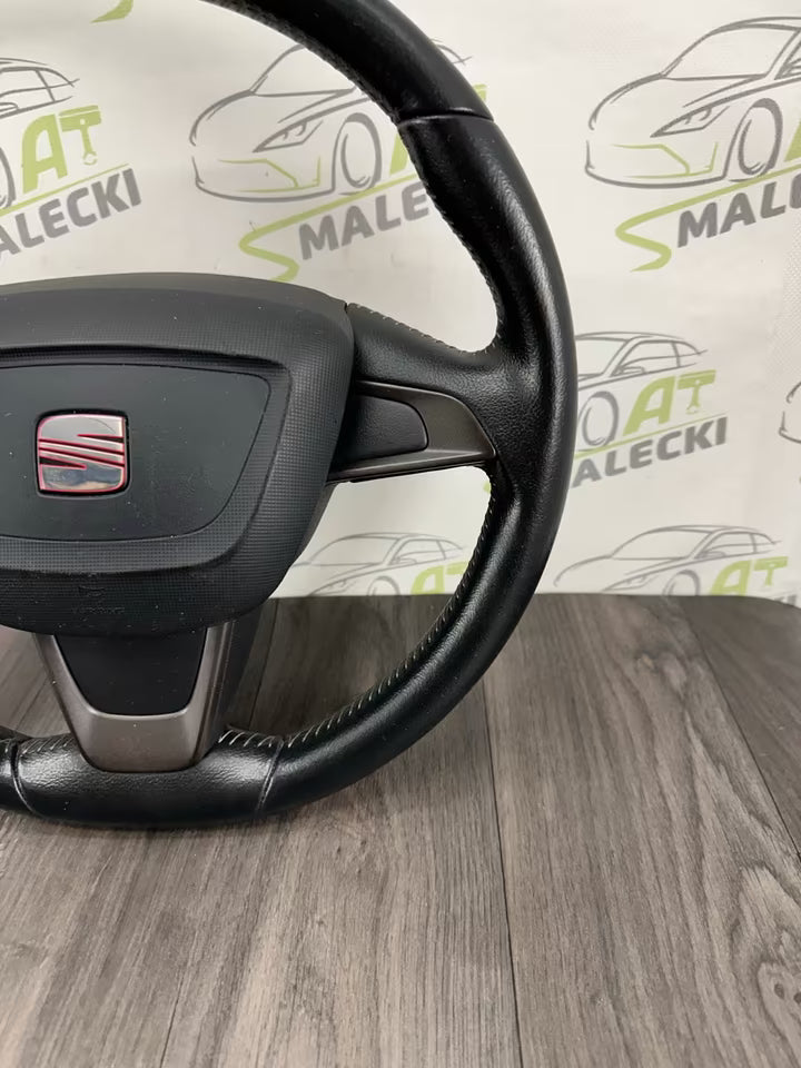 3 Speicher Leder Lenkrad Seat Ibiza 6J Modell 120000km