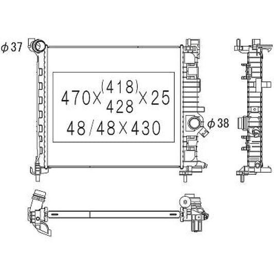 13283247 Kühler Motorkühlung für OPEL MERIVA B DCM2707