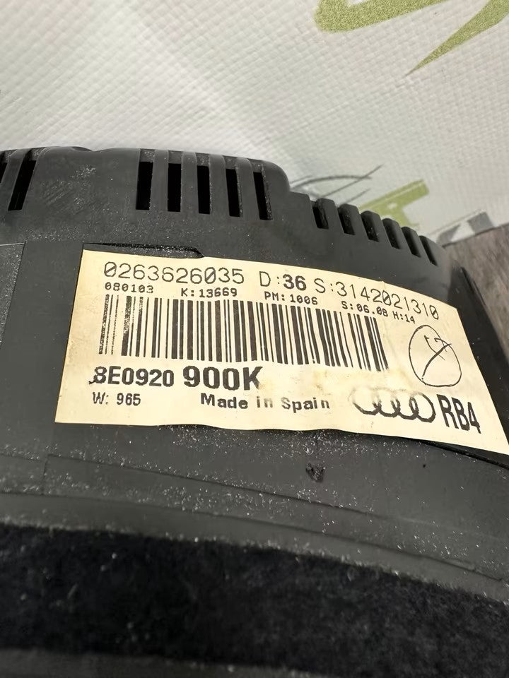 8E0920900K Tacho Kombiinstrument Audi A4 B6 8E 8H 2,5 Tdi