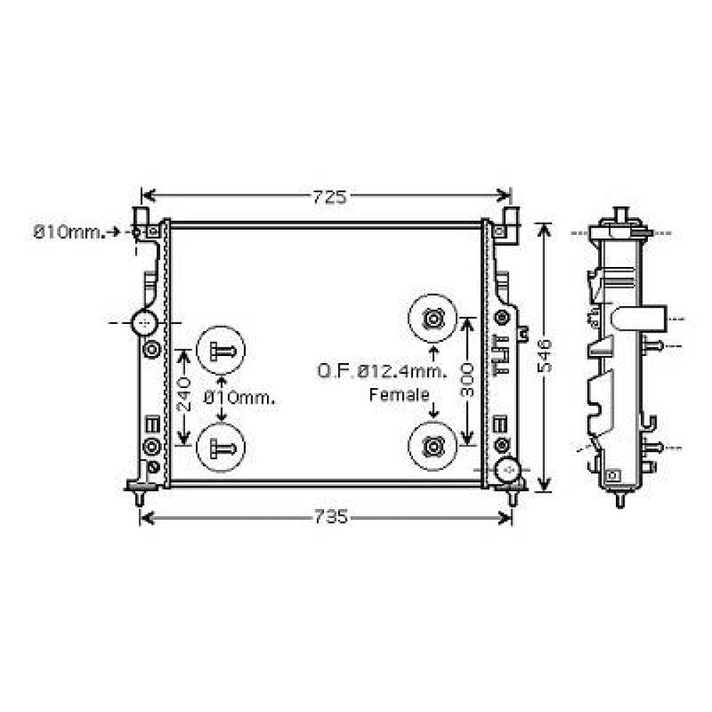A1645000703 Kühler Motorkühlung für M B W164 08/2005 DCM2418