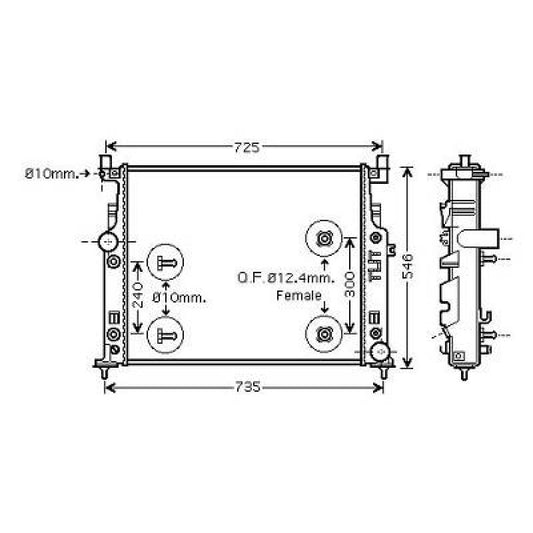 A1645000703 Kühler Motorkühlung für M B W164 08/2005 DCM2418