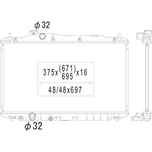 19010RSAG01 Kühler Motorkühlung für HONDA CIVIC VII 09/05 DCM2183