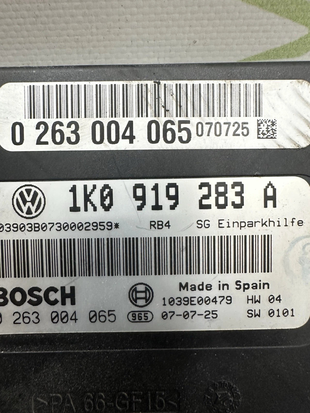 1K0919283A Einparkhilfe Steuergerät VW Golf V Modelle 1K0 919 283 A